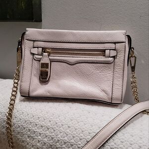 Rebecca Minkoff Off White Leather Mini Crossbody Bag